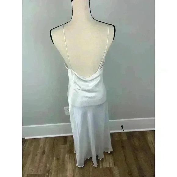 Vtg 80s 90s Diliar Made In Italy White Satin Nightgown Robe Set Lace Long Size M - Picture 7 of 16